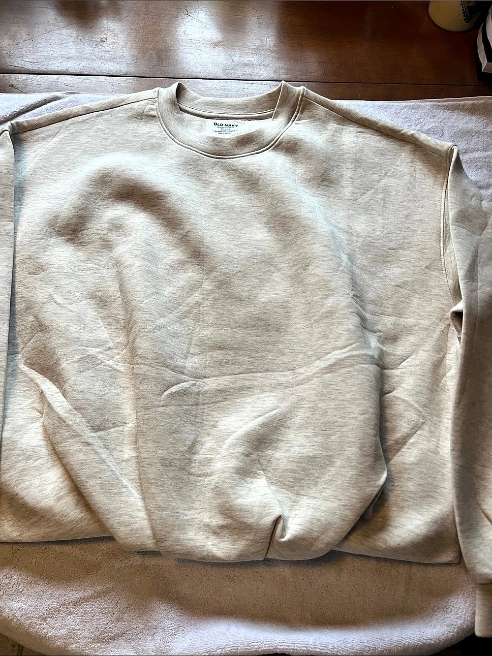 Old Navy Bounce Fleece Oversized Sweatshirt Cream XXL Tall